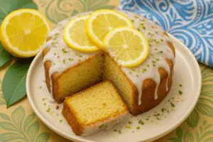 Olive Oil Lemon Cake with Greek Spice Glaze